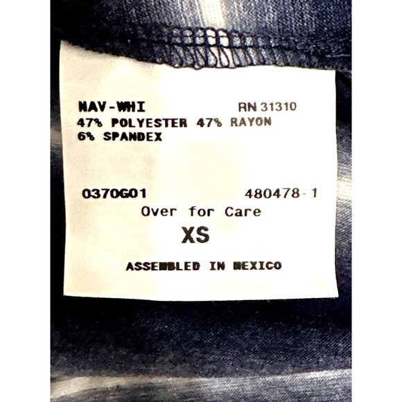 AB Studio XS Navy Striped Sleeveless Cowl Neck Dress Nautical Resortcore Style - Picture 9 of 11